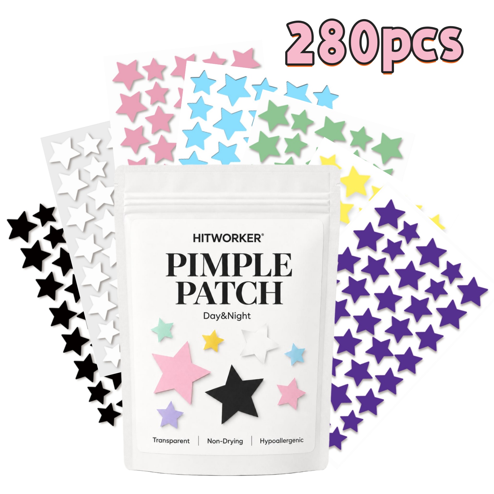 Face Oil - 280Pcs Rainbow Colorful Star Acne Pimple