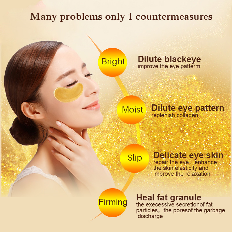 10/20pcs Golden Crystal Collag - Face Mask Skincare 评论和价格