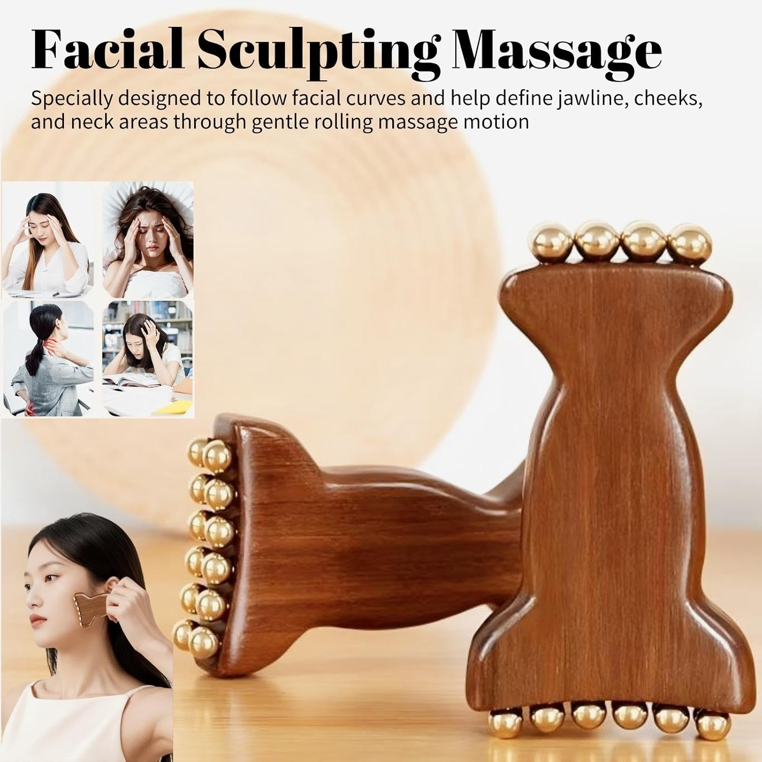 Brass Facial Contour Roller So - Skincare Glowing 评论和价格