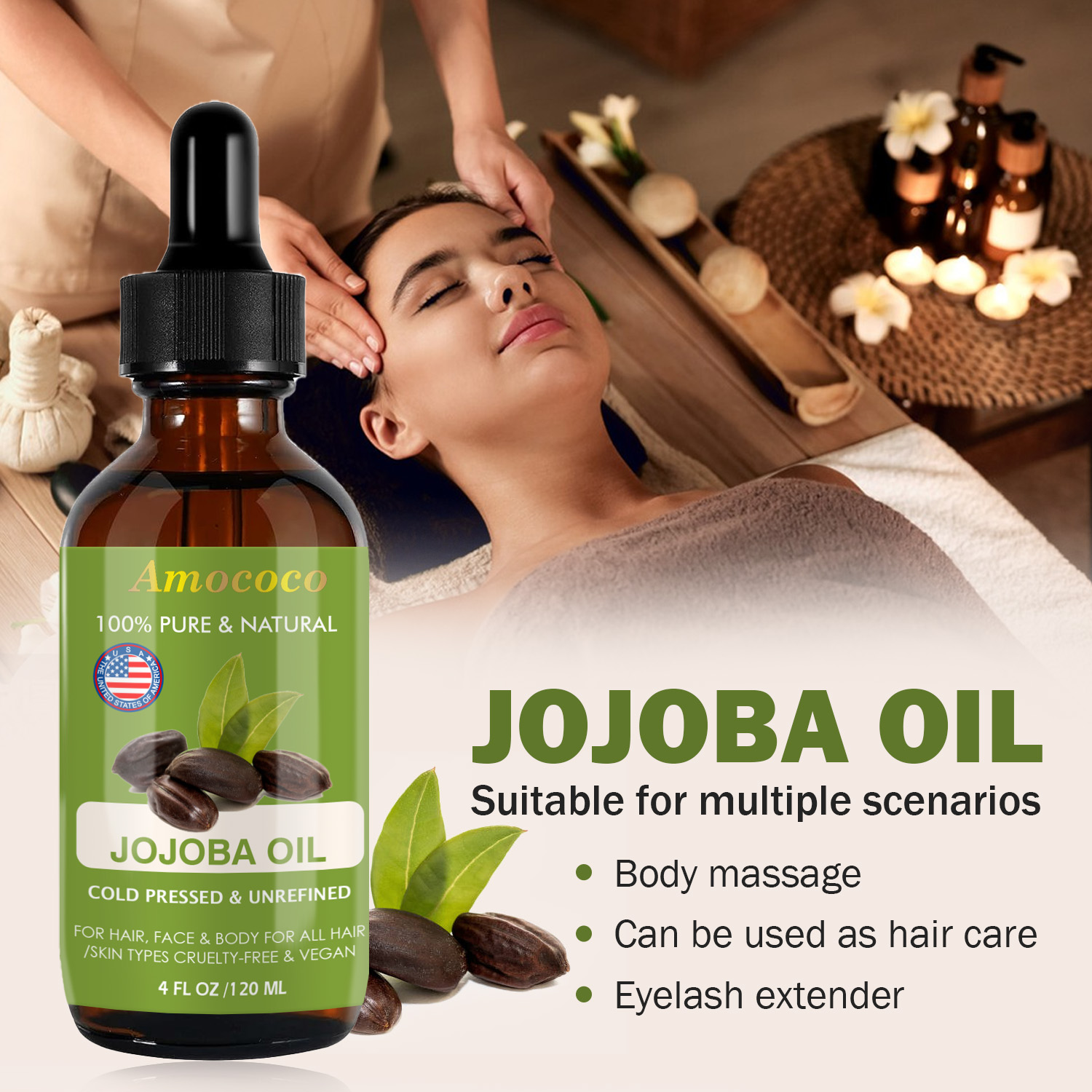 Amococo 2pcs Jojoba Oil and Ro - Face Oil Rosehip 评论和价格
