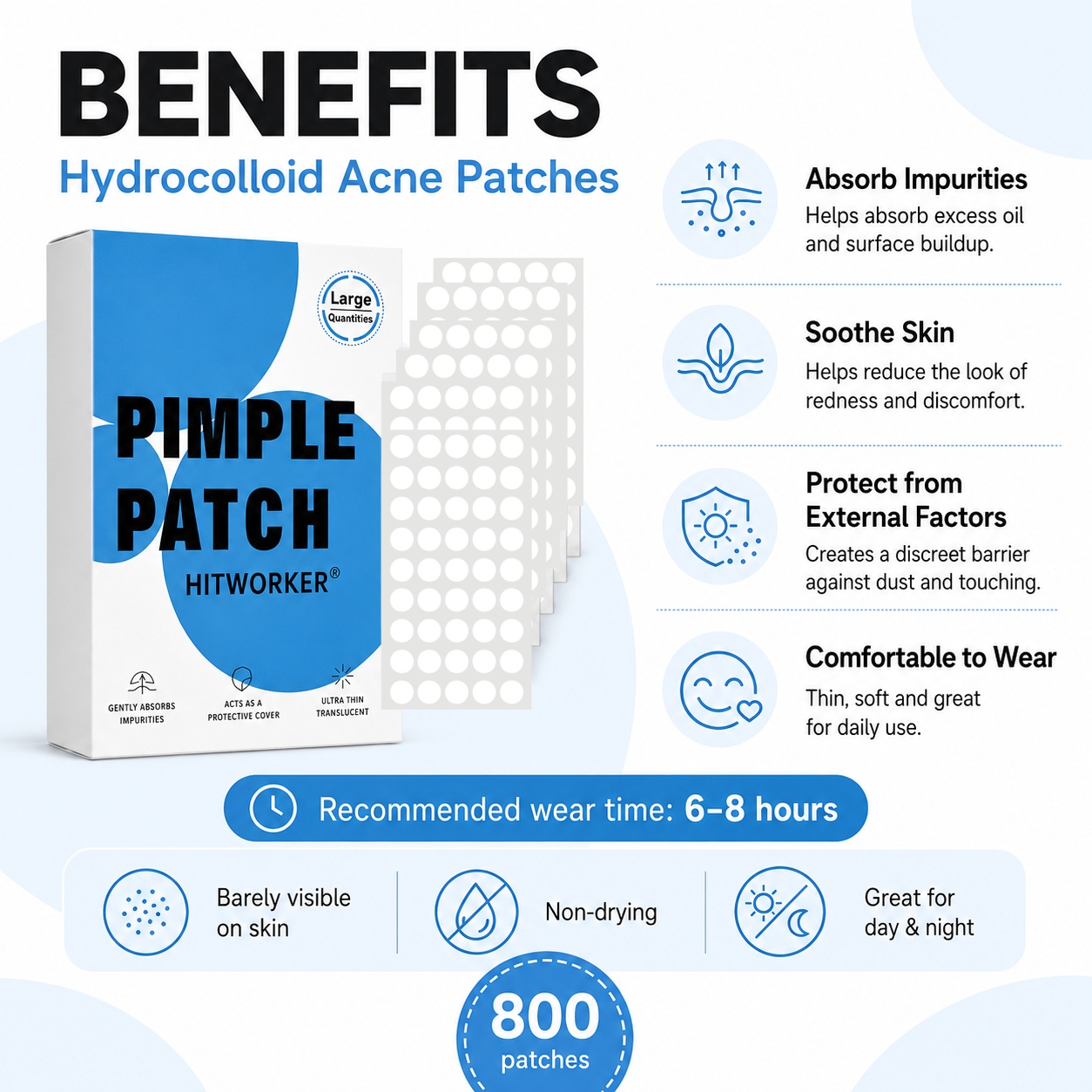 800Pcs Hydrocolloid Acne Pimpl - Skincare China 评论和价格